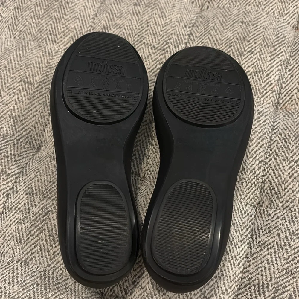 Mel dreamed by Melissa black rubber flats with bow size 13